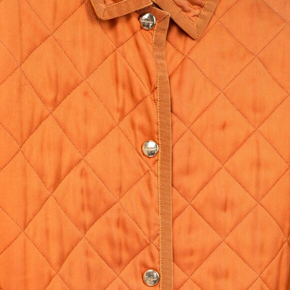 Salvatore Ferragamo Vintage 90's Orange Silk Quilted Coach Jacket - Picture 6 of 10